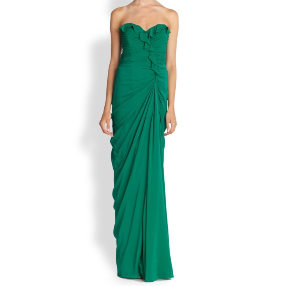 Badgley Mischka Emerald Evening Gown